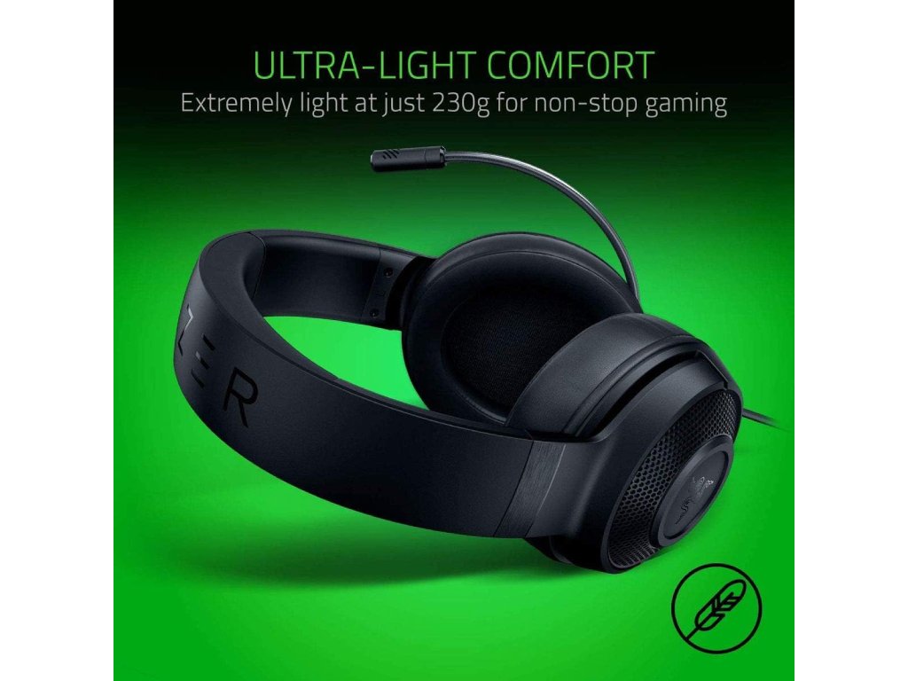RAZER Kraken X Lite Ultralight Gaming Headset 7.1, Aluminum Frame, PS4, PS5, Switch, Xbox