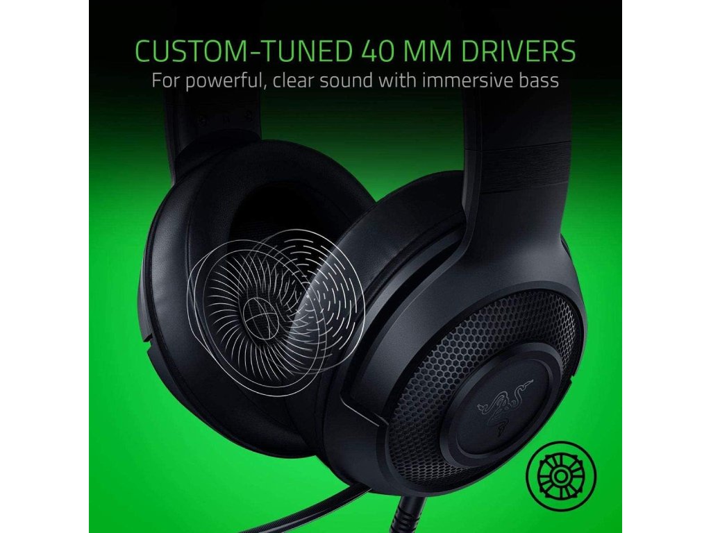 RAZER Kraken X Lite Ultralight Gaming Headset 7.1, Aluminum Frame, PS4, PS5, Switch, Xbox