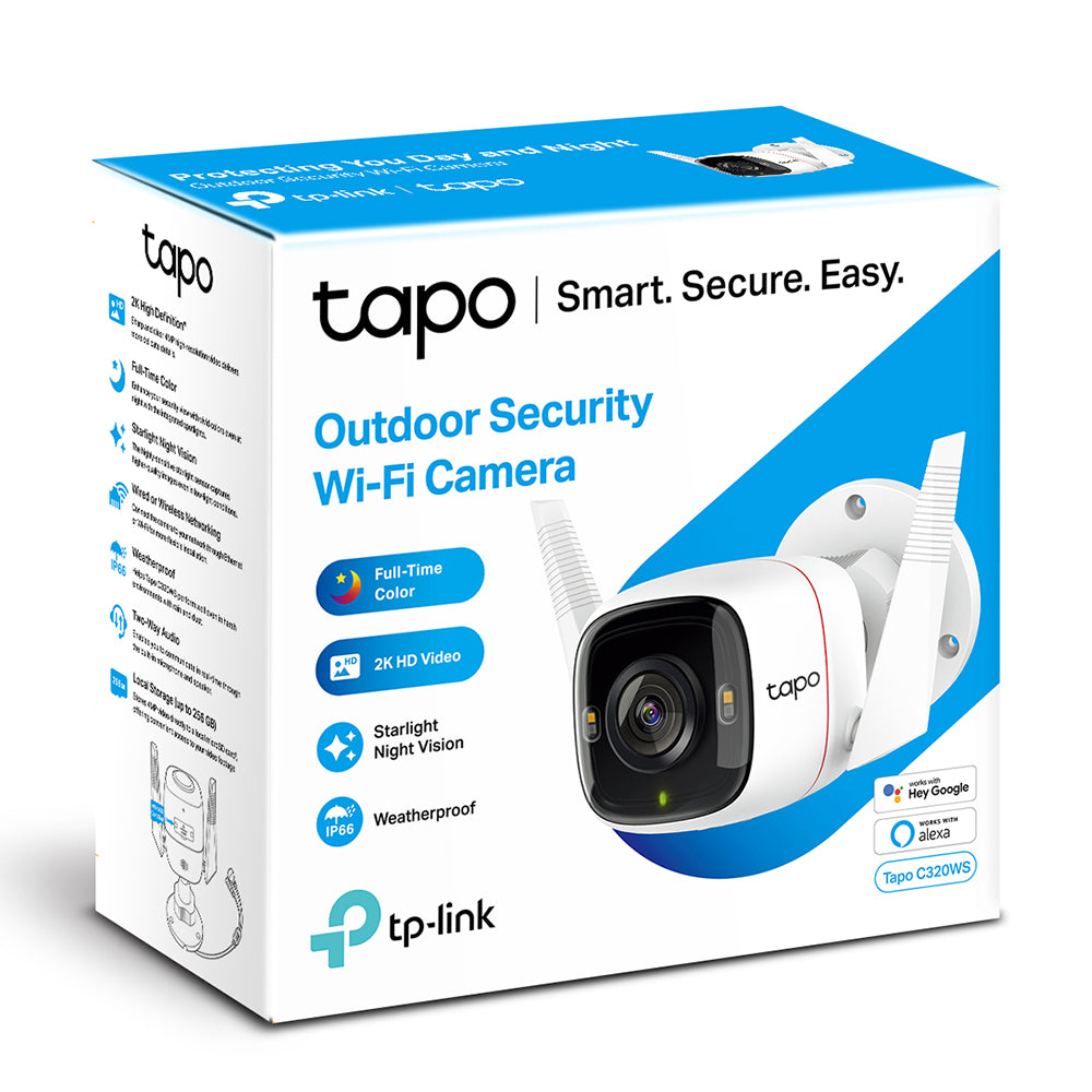 TP-LINK TAPO C320WS Outdoor Security Wi-Fi Camera, 2K (2560x1440), 4 MP, IP 66 Weatherproof