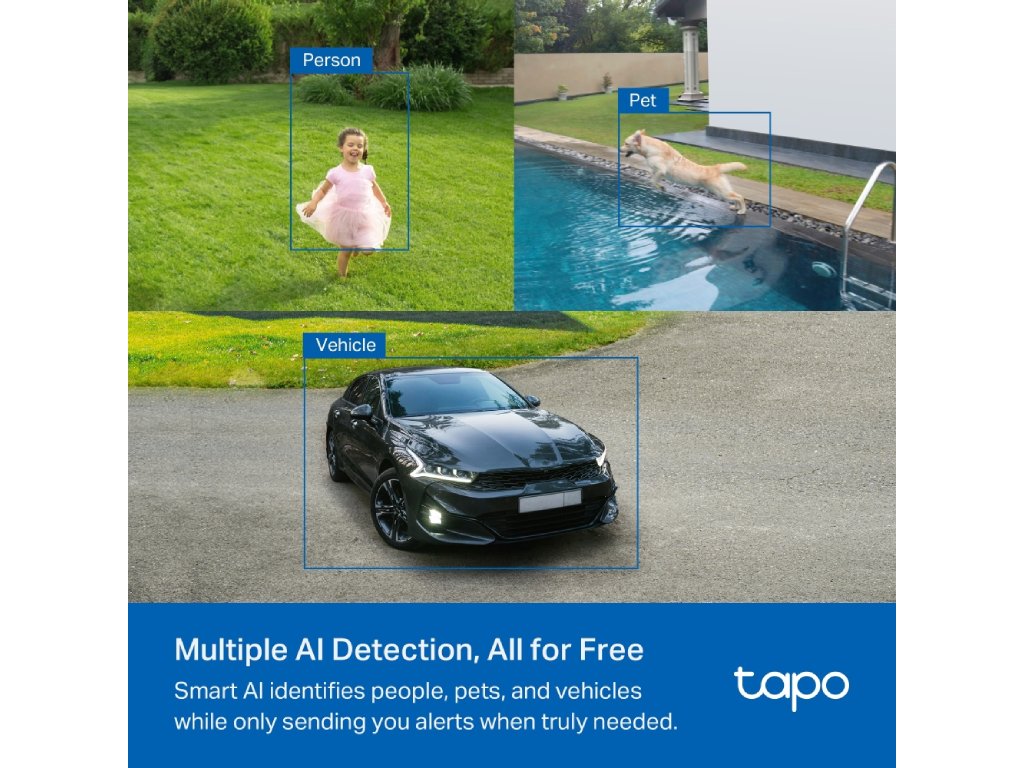 TP-LINK TAPO C425 KIT Solar-Powered Security Camera Kit, 2K QHD, 4MP, Free AI Detection, IP66