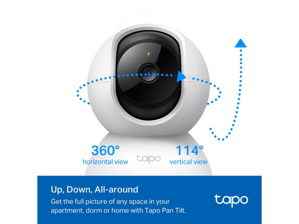 TP-LINK TAPO C210P2 Indoor 2K Pan - Tilt - Zoom Security Camera Set with Advanced Night Vision