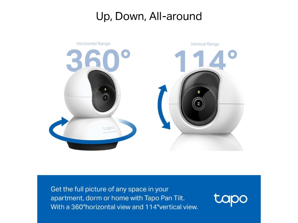 TP-LINK TAPO C220 2K 4MP QHD Pan - Tilt Home Security Wi-Fi Camera, Smart AI Detection, Two-Way Audio