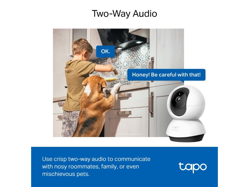 TP-LINK TAPO C220 2K 4MP QHD Pan - Tilt Home Security Wi-Fi Camera, Smart AI Detection, Two-Way Audio