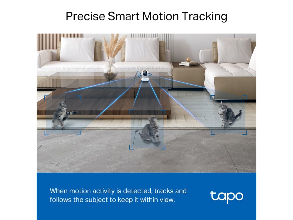 TP-LINK TAPO C220 2K 4MP QHD Pan - Tilt Home Security Wi-Fi Camera, Smart AI Detection, Two-Way Audio