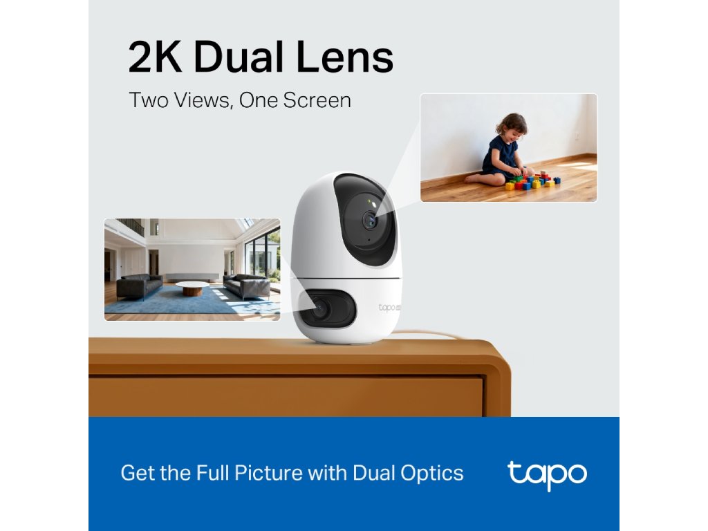 TP-LINK TAPO C245D 2K Dual Lens Pan - Tilt Security Camera, Smart Dual AI Detection