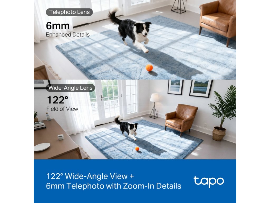TP-LINK TAPO C245D 2K Dual Lens Pan - Tilt Security Camera, Smart Dual AI Detection
