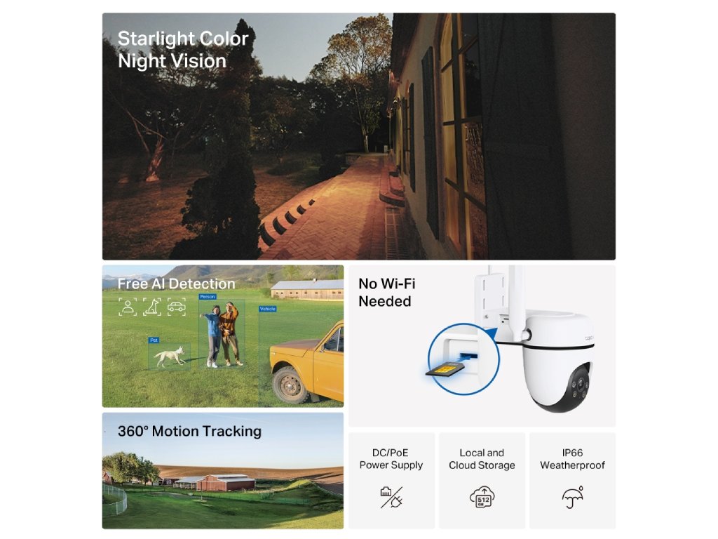 TP-LINK TAPO C501GW Outdoor Pan - Tilt 4G LTE Camera , 1080P Full HD, IP66, AI, 360 degree