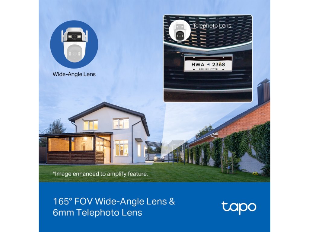 TP-LINK TAPO C545D Outdoor Dual Lens Security Wi-Fi Camera,Double 2K View,360 AI Tracking,3MP, IP66