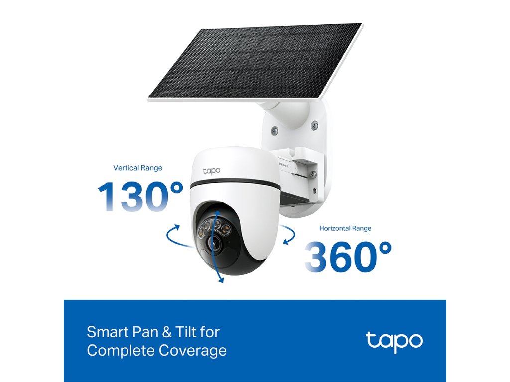 TP-LINK TAPO C610 KIT Solar-Powered Pan - Tilt Security Camera Kit, 360 AI Tracking, 2K 3MP, IP65