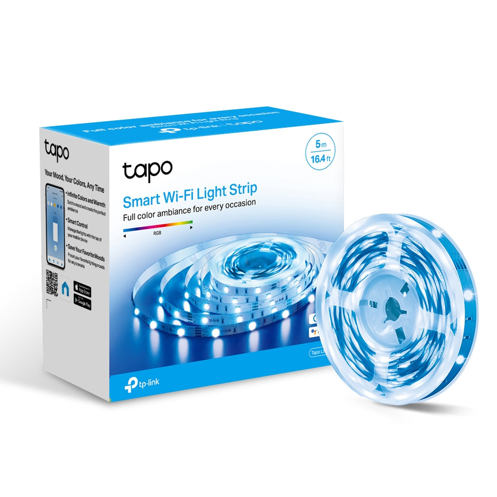 TP-LINK Tapo L900-5 Smart Wi-Fi Light Strip, 5m, 2.4 GHz, Multicolour, Dimmable, Voice Control
