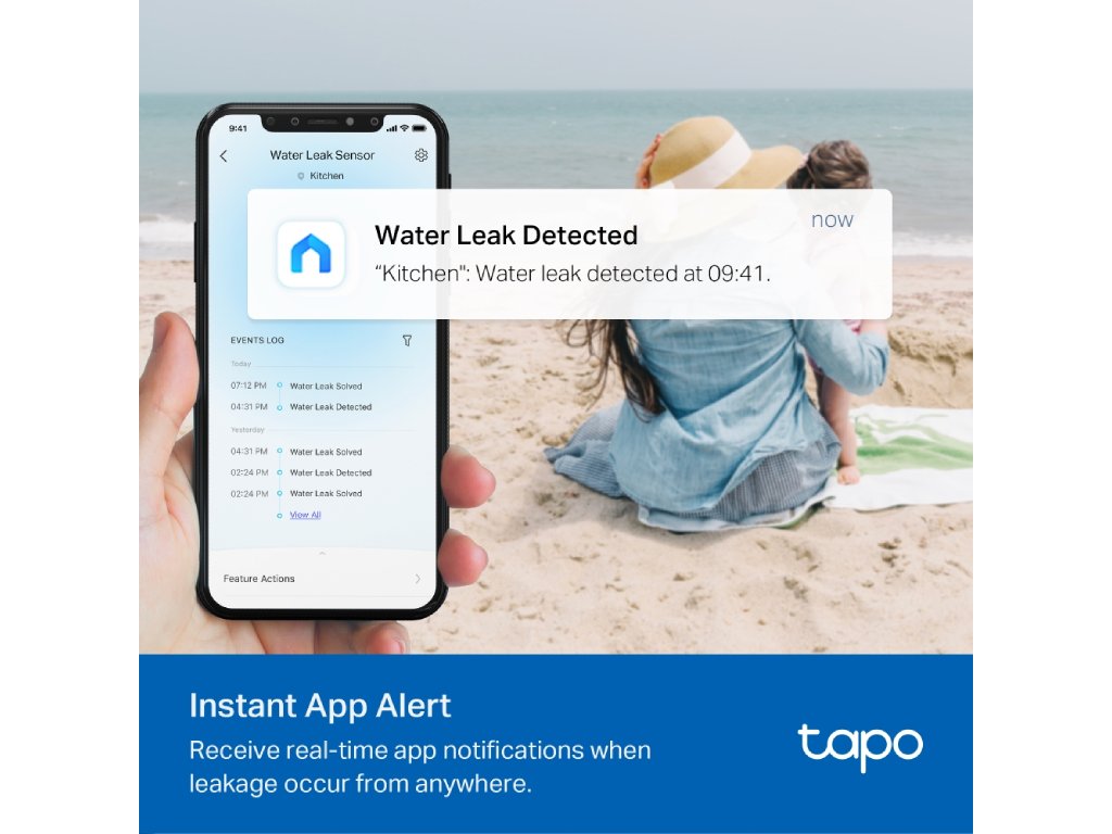 TP-LINK TAPO T300 Smart Water Leak Sensor, Drip & Leak Alert, Instant App Notification, IP67