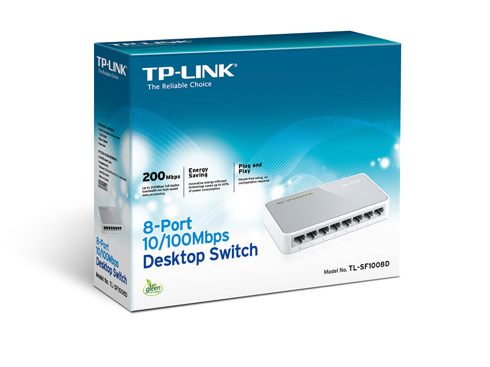 TP-LINK 8-Port 10 - 100Mbps Desktop Switch, TL-SF1008D