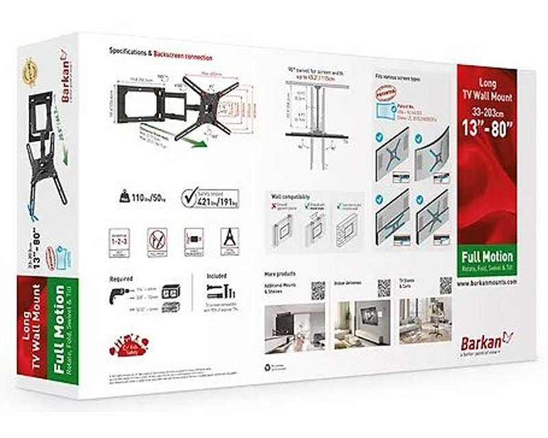 4400.B LCD TV zglobni zidni nosač do 86 inča za ravne i zakrivljene televizore