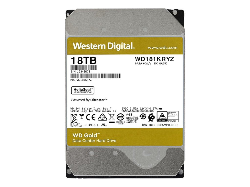 WD GOLD Enterprise HDD 18TB 3.5", 7200 RPM, 512MB Cache, up to 269MB - s transfer rate