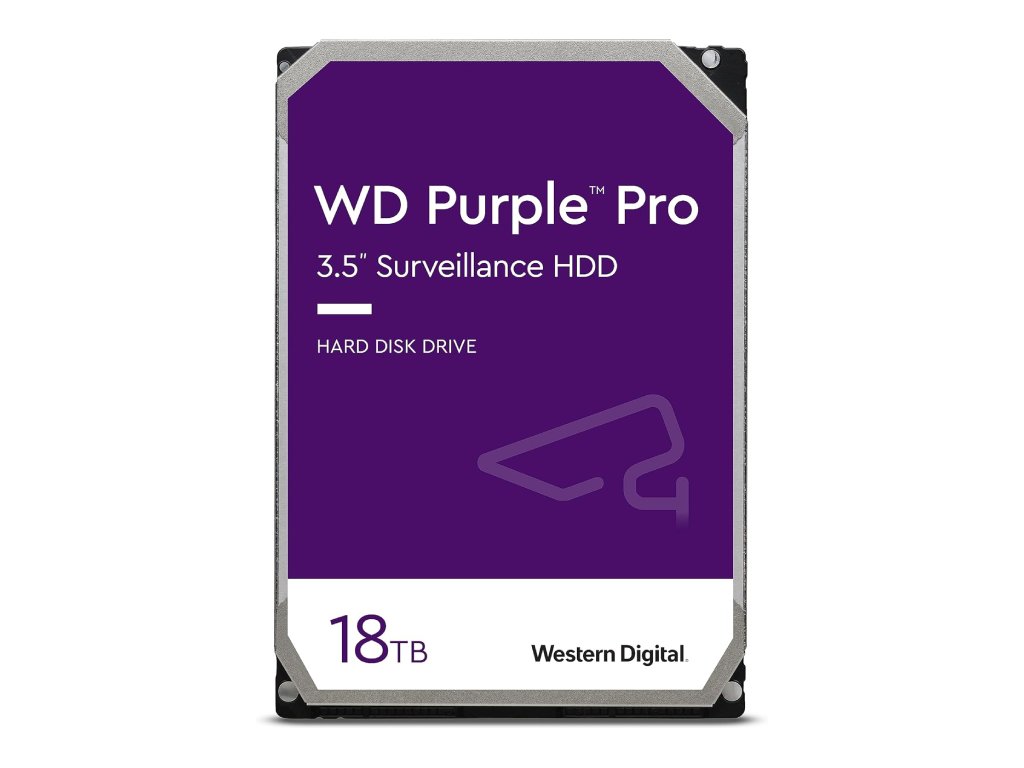 WD PURPLE PRO Surveillance HDD 18TB SATA 6 Gb - s, 512 MB Cache, 3.5", 7200 rpm, up to 272MB - s, CMR
