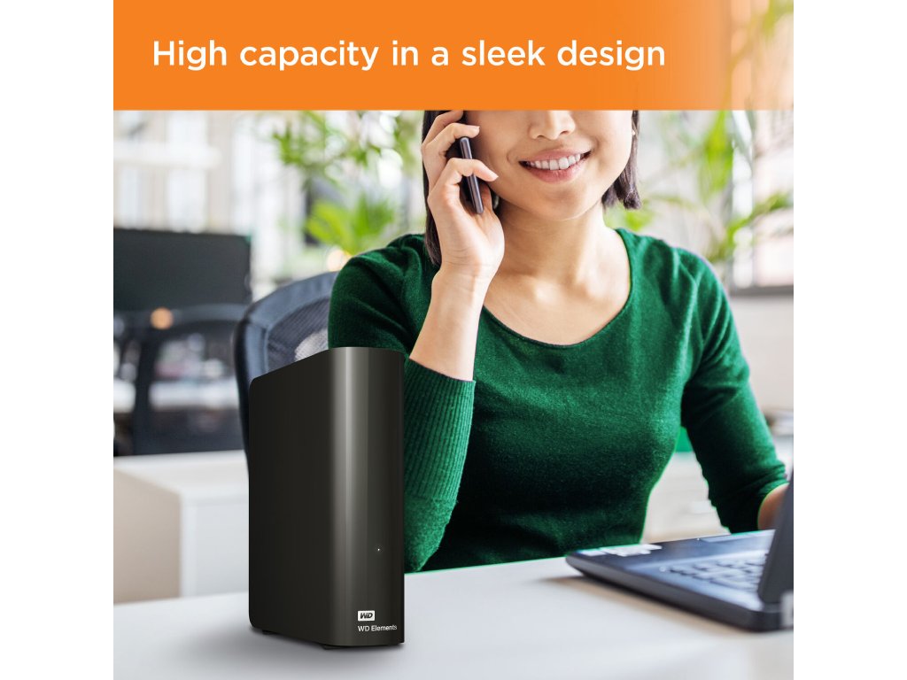 WD Elements 20TB Desktop External Hard Drive, USB 3.2, Micro-B, Power Supply