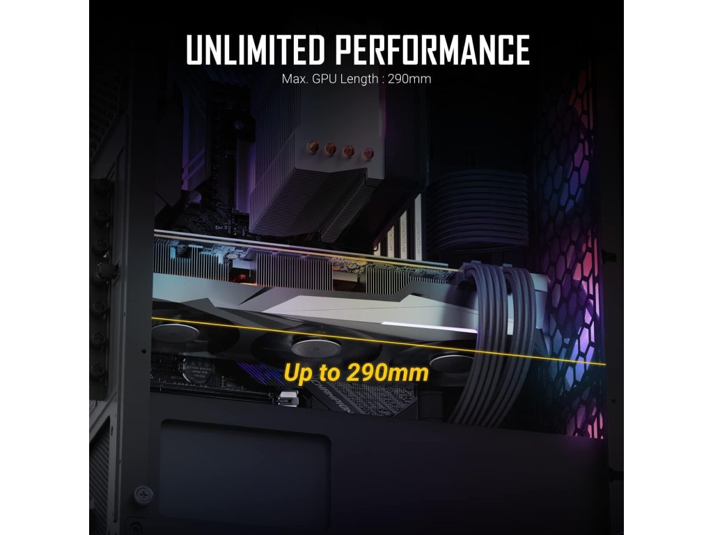 ANTEC NX360 Black Mid-Tower ATX Gaming Case, 3*120mm ARGB, 1*120mm rear, 290mm GPU lenght, USB 3.0
