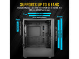 ANTEC NX410 Black NX Series-Mid Tower Gaming Case, USB3.0 - USB2.0*2, HD-AUDIO2, 2*140 mm ARGB fan