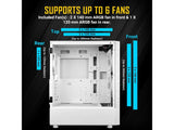 ANTEC NX410 White NX Series-Mid Tower Gaming Case, USB3.0 - USB2.0*2, HD-AUDIO2, 2*140 mm ARGB fan