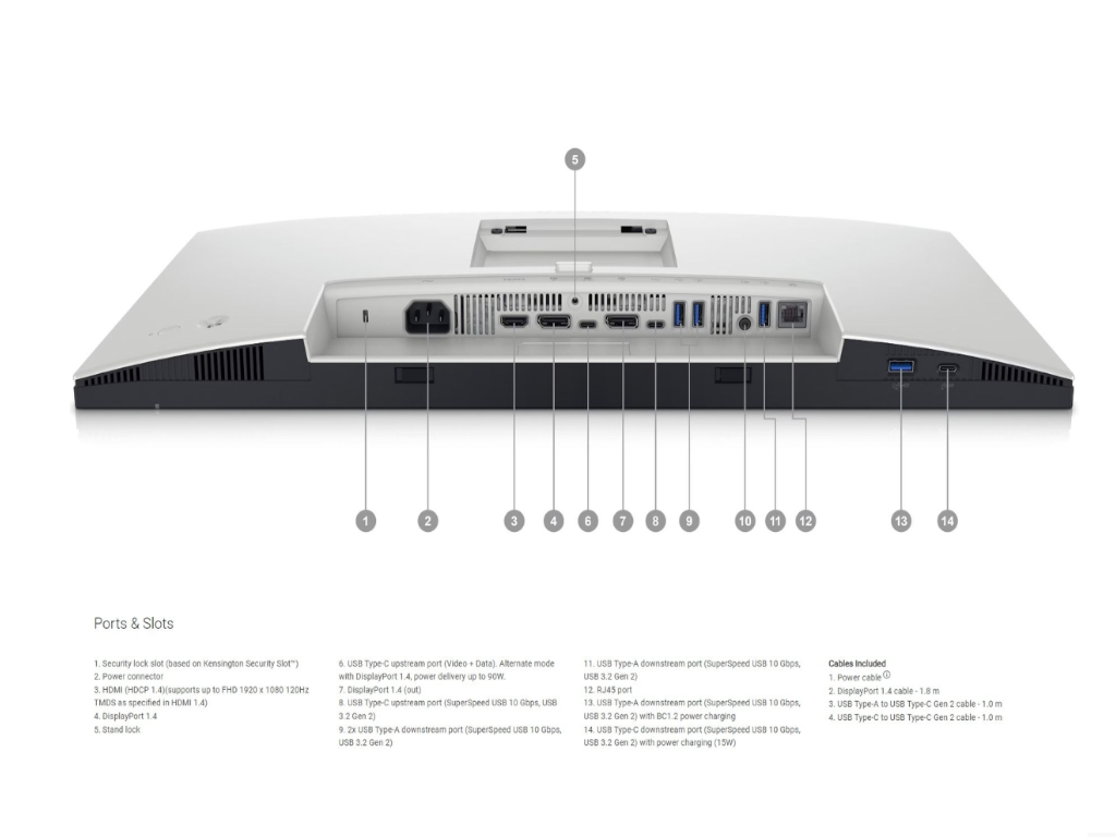 Dell UltraSharp 24 USB-C Hub U2424HE 23.8" - FHD - IPS - 120Hz - 5ms - DP - HDMI - USB - Height - Tilt - Swivel - Pivot