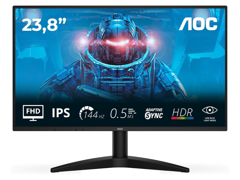 AOC IPS Gaming Monitor 24B36X, 23.8", Full HD 1920x1080, 144Hz, 0.5 ms, 1500:1, HDMI - DP