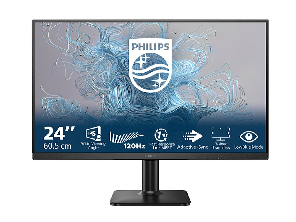 PHILIPS LED IPS Monitor 24E2N1110, 23.8", 1920x1080, 120Hz, 1500:1, 1 ms, VGA - HDMI, Anti-Glare, 3H