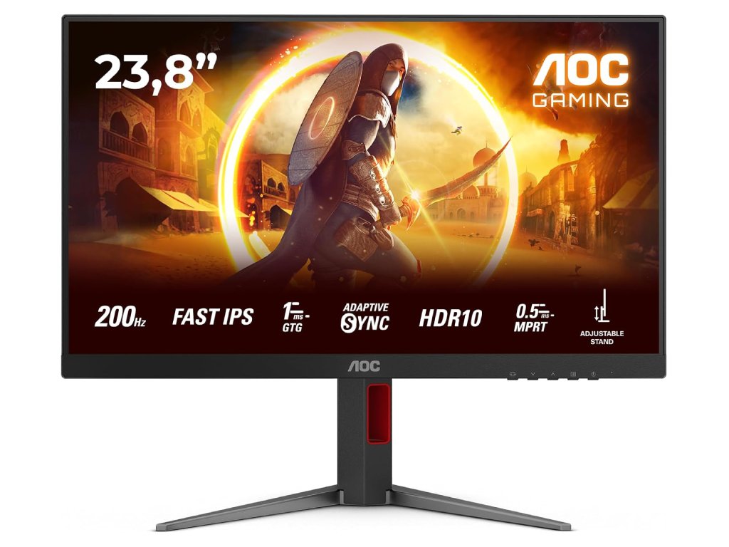 AOC Gaming IPS Monitor 24G4HA, 23.8", Full HD, 200Hz, 0.5 ms, 1000:1, HDMI*2 - DP, HAS - PIVOT, 2W x 2