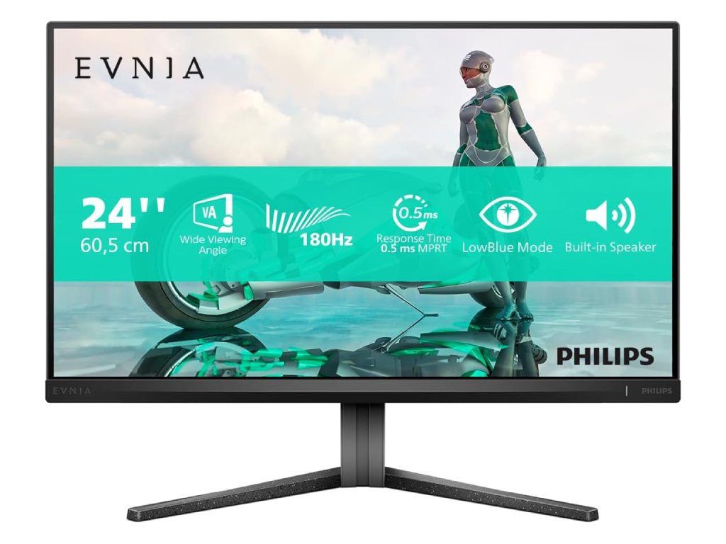 PHILIPS Evnia Gaming IPS Monitor 24M2N3200S, 23.8", FHD, 180Hz, 0.5 ms,1000:1, HDMI*2 - DP, 2Wx2