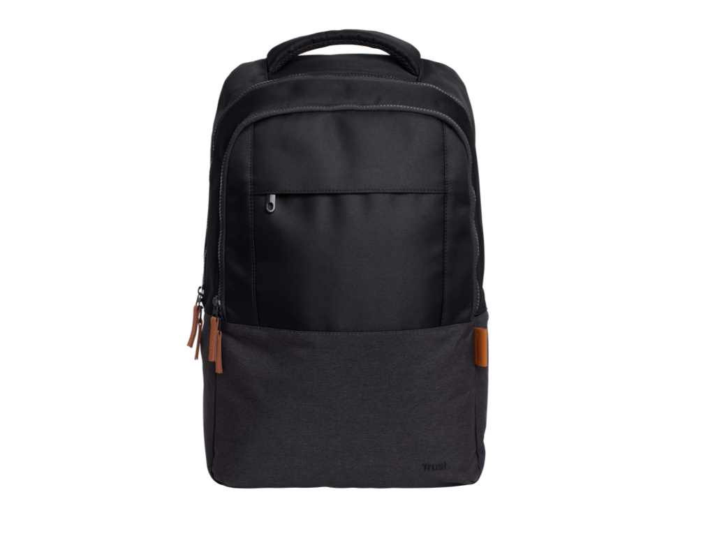 TRUST LISBOA 16" Laptop Backpack, 23 L, BLACK, polyester