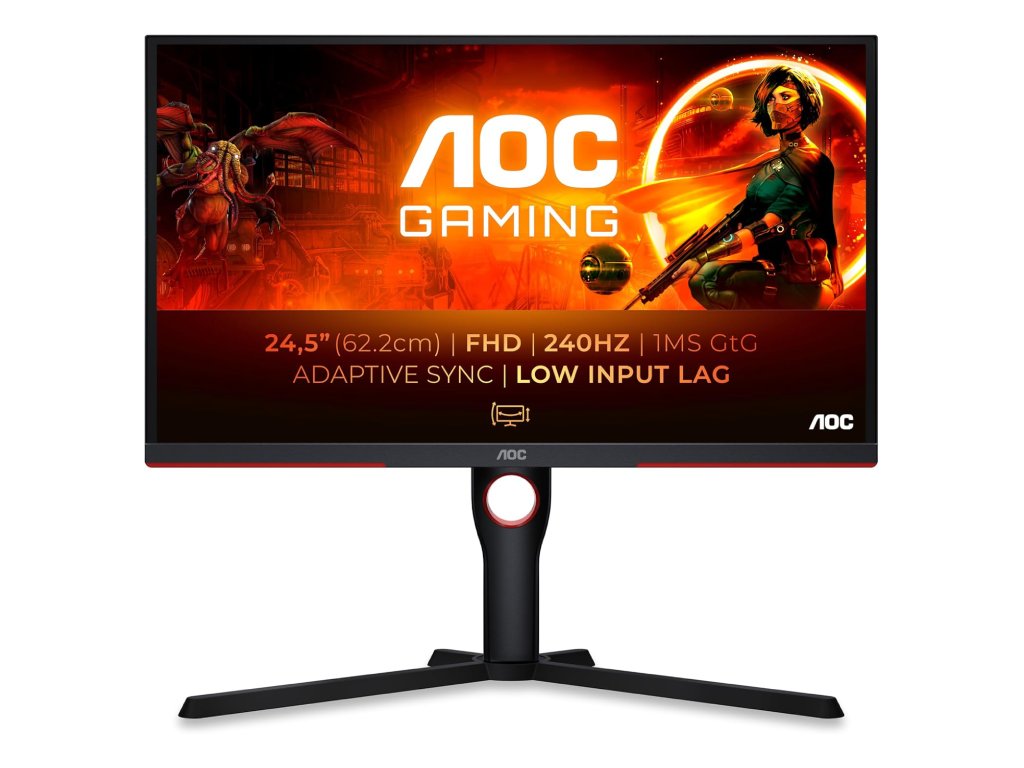 AOC LED Gaming Monitor 25G3ZM, 24.5", Full HD, 240Hz, 0.5 ms, HDMI*2 - DP, HAS, Pivot,Swivel
