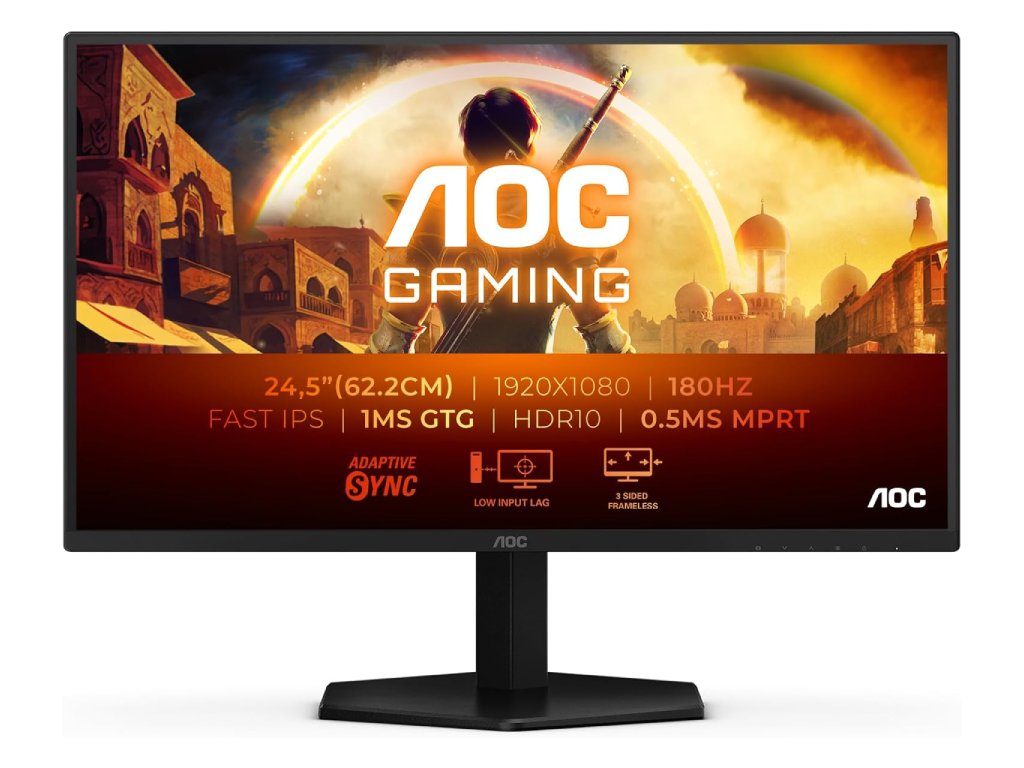 AOC IPS Gaming Monitor 25G42E, 24.5", Full HD, 180Hz, 0.5 ms, 1000:1, 300 cd - m2, HDR 10, HDMI - DP