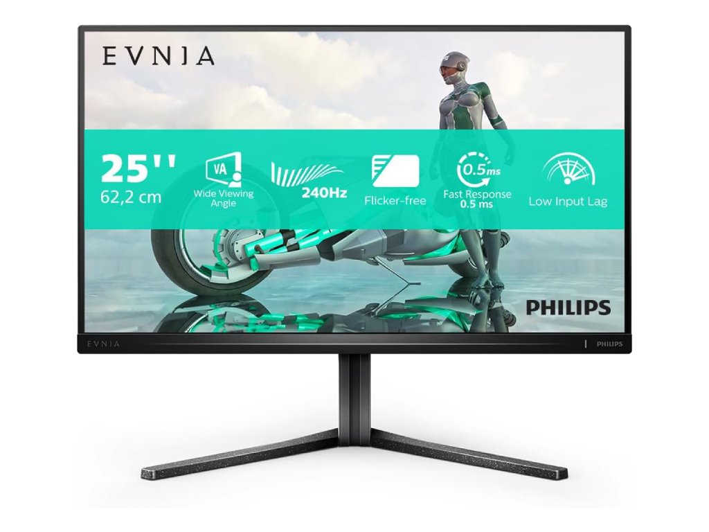 PHILIPS Evnia Gaming Monitor 25M2N3200W, 24.5", FHD 1920x1080, 240Hz, 0.5 ms, 3000:1, HDMI*2 - DP, HAS