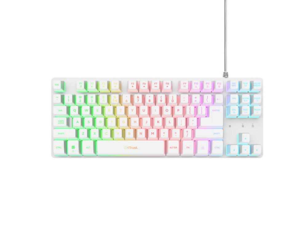 TRUST GXT 833W Thado TKL Keyboard white Illuminated - USB-A - US