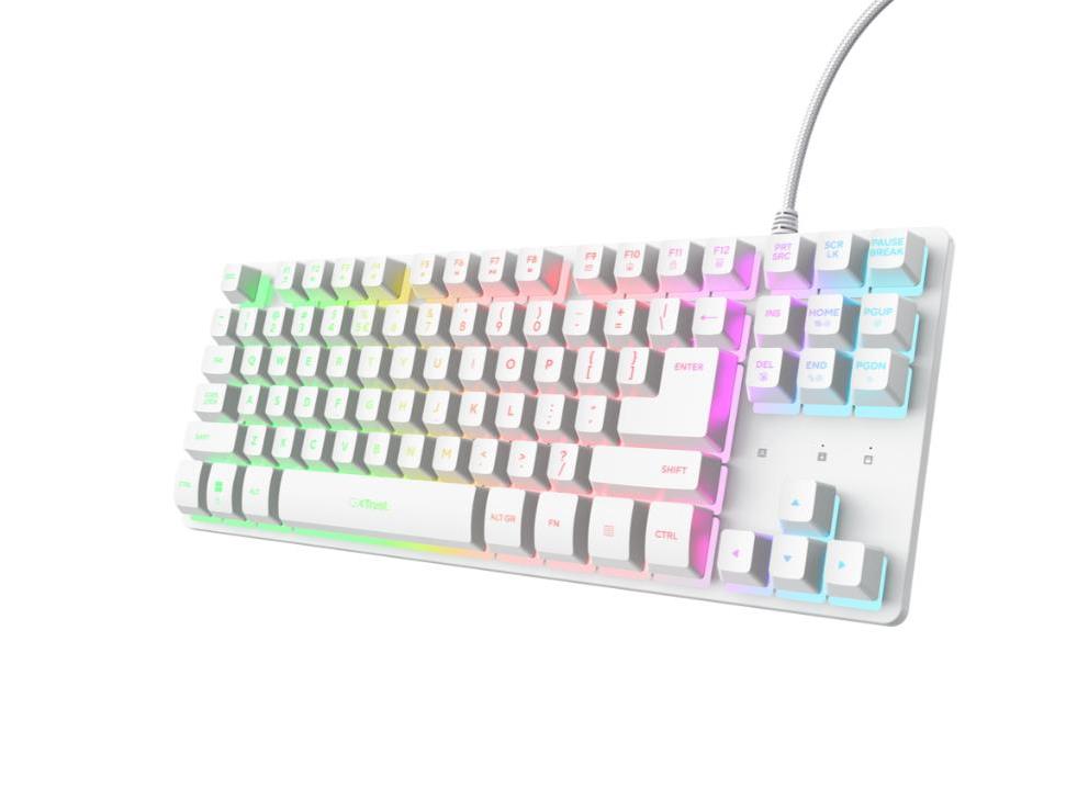 TRUST GXT 833W Thado TKL Keyboard white Illuminated - USB-A - US