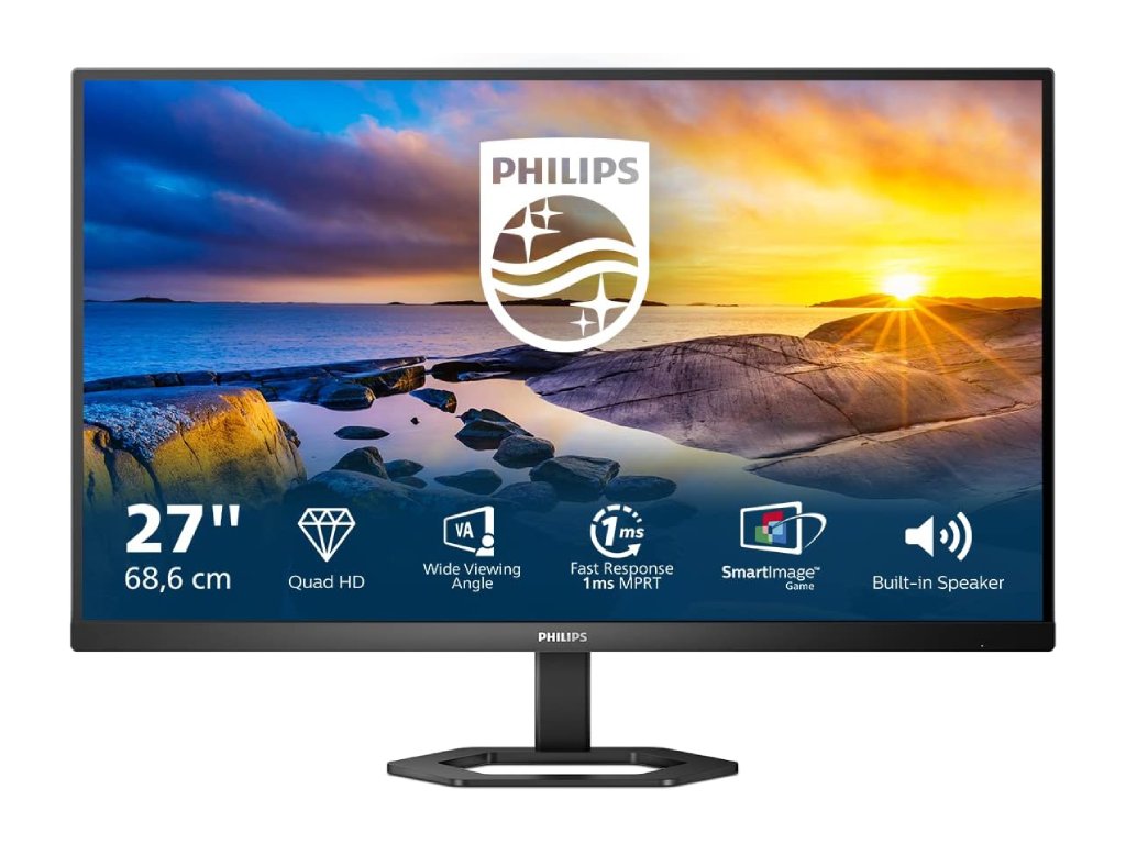 PHILIPS LED Monitor 27E1N5500LA, 27", QHD 2560 x 1440, 75Hz, 4000:1, 1 ms, HDMI*2 - DP, 3 W x 2, HAS