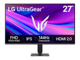 LG UltraGear IPS Gaming Monitor 27G411A-B, 27", Full HD, 144Hz(OC), 1ms MBR, 1500:1, HDMI - DP
