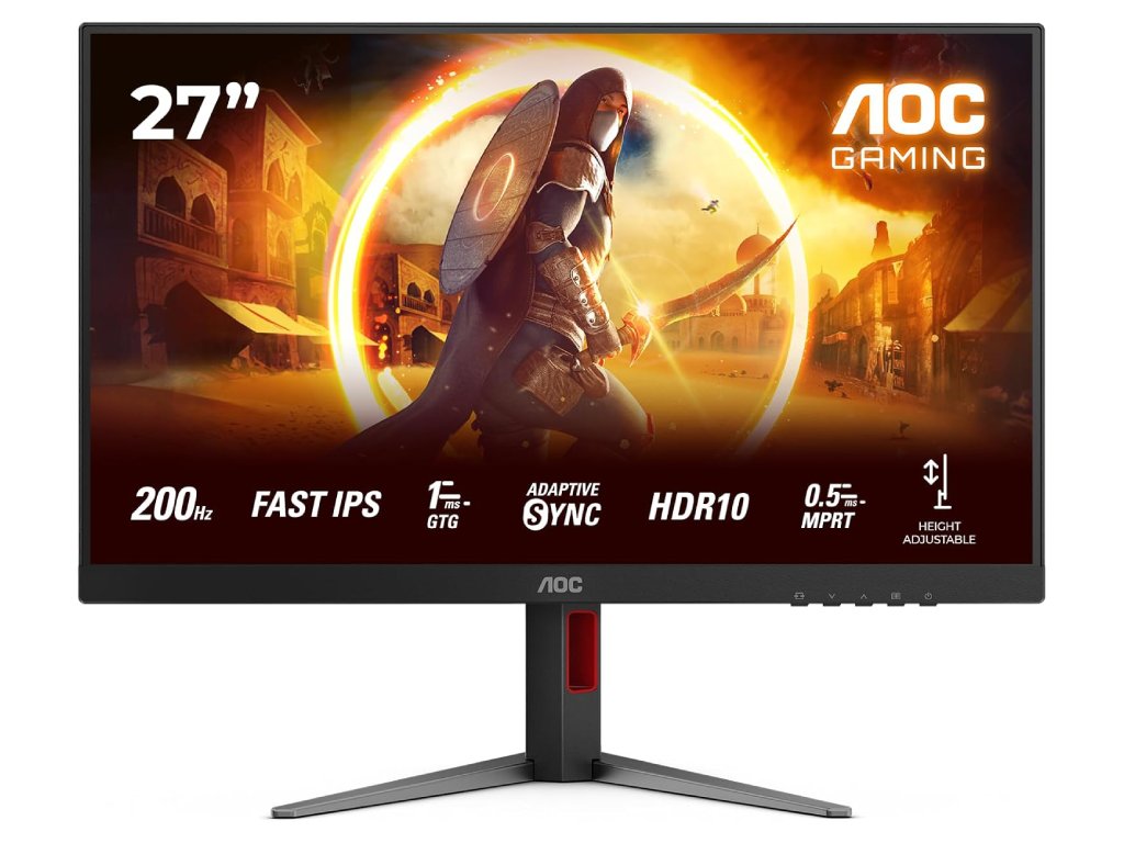 AOC Gaming IPS Monitor 27G4HA, 27", Full HD, 200Hz, 0.5 ms, 1000:1, HDMI*2 - DP, HAS - PIVOT, 2W x 2