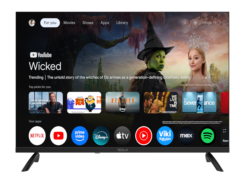 Tesla 32E655BHS LED TV 32" HD ready, Google smart TV, HDMI x 2, USB x 2, DVB-T - T2 - C - S - S2