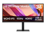 LG 34" Curved UltraWide WQHD Monitor 34U650A-B,3440x1440,21:9,100Hz, HDMI*2 - DP,7W* 2, HAS, USB-C,LAN