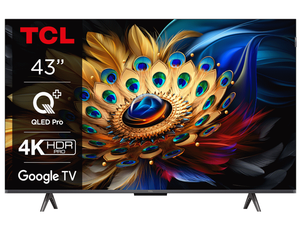 TCL 43C655 QLED TV 43" ultra HD, Google TV smart, AiPQ Pro Processor, T-screen Pro