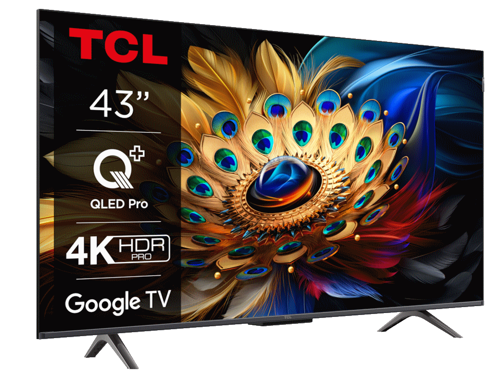 TCL 43C655 QLED TV 43" ultra HD, Google TV smart, AiPQ Pro Processor, T-screen Pro