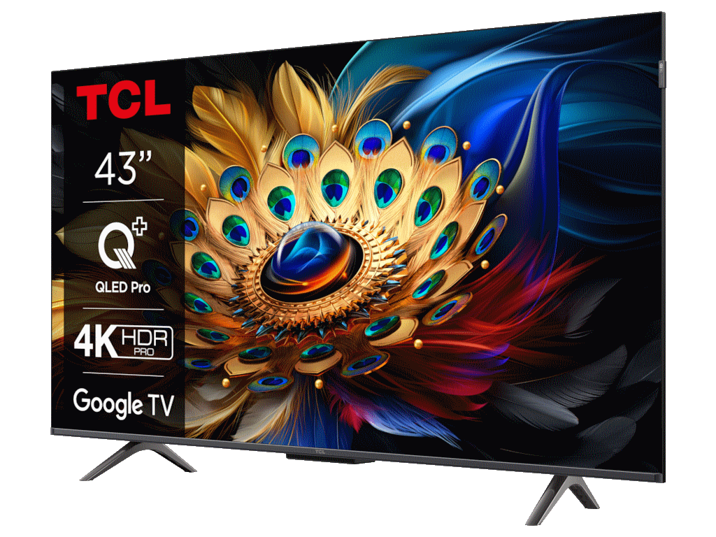 TCL 43C655 QLED TV 43" ultra HD, Google TV smart, AiPQ Pro Processor, T-screen Pro