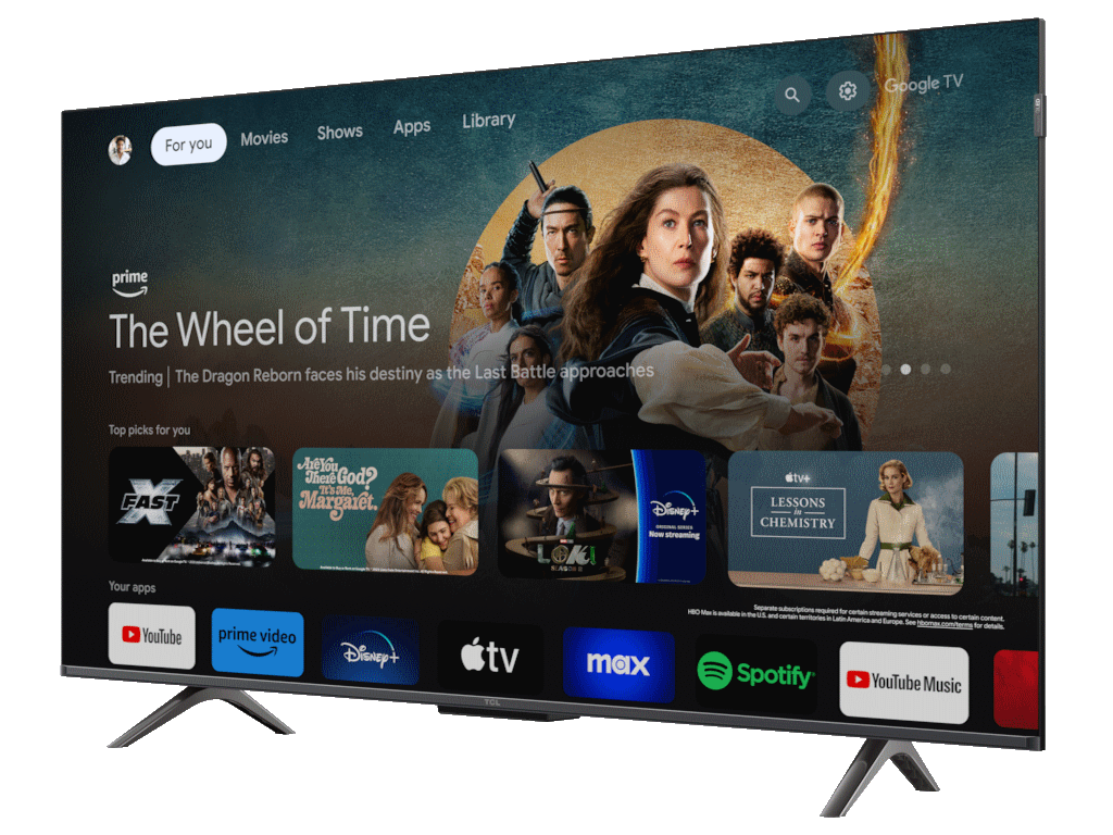 TCL 43C655 QLED TV 43" ultra HD, Google TV smart, AiPQ Pro Processor, T-screen Pro