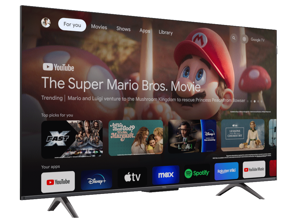 TCL 43C655 QLED TV 43" ultra HD, Google TV smart, AiPQ Pro Processor, T-screen Pro