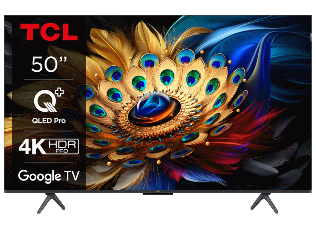 TCL 50C655 QLED TV 50" ultra HD, Google TV smart, AiPQ Pro Processor, T-screen Pro