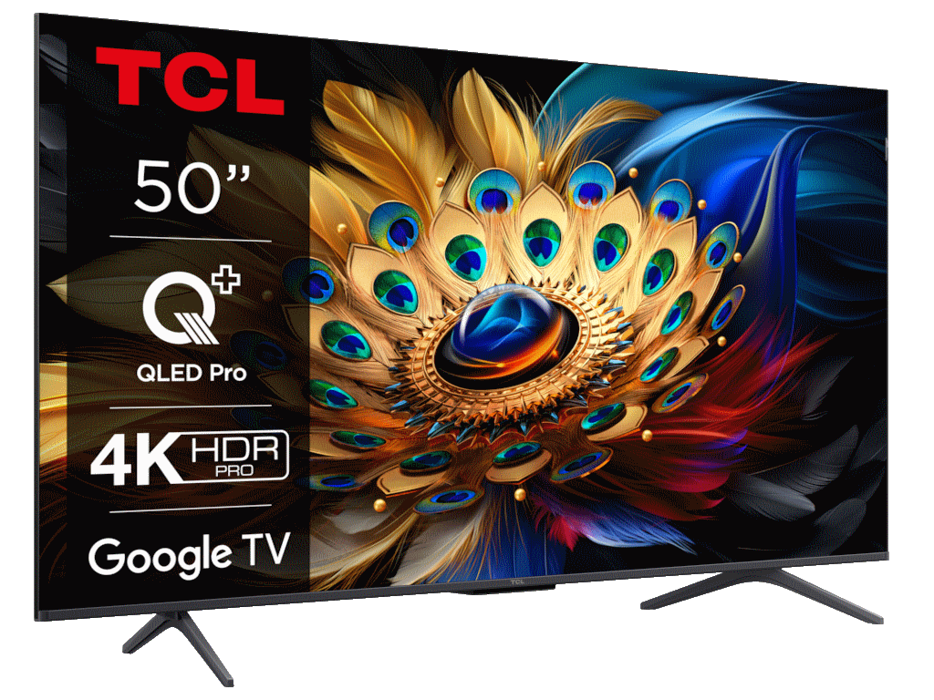 TCL 50C655 QLED TV 50" ultra HD, Google TV smart, AiPQ Pro Processor, T-screen Pro