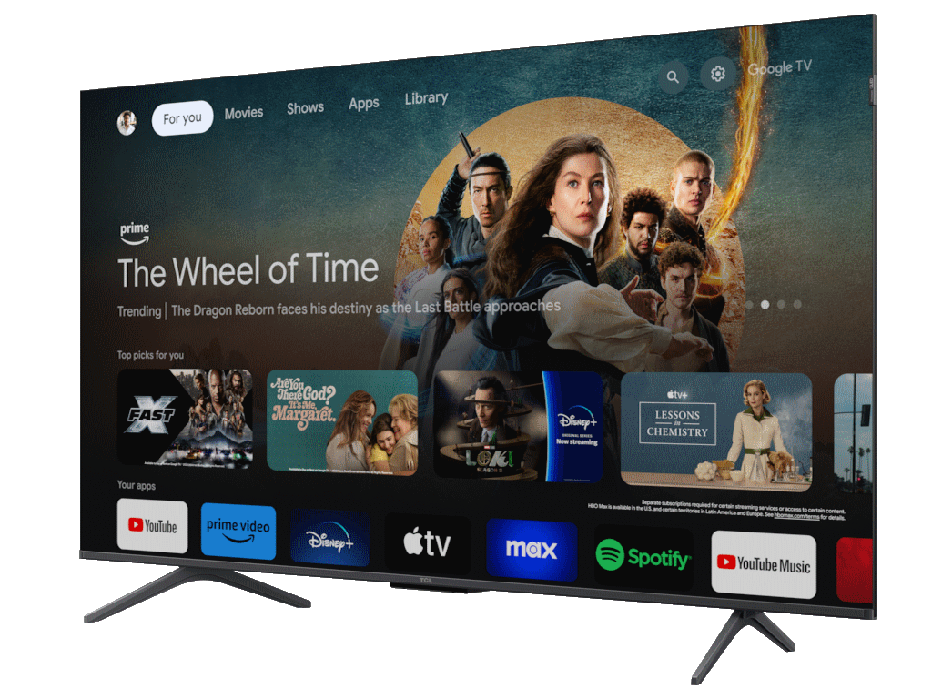 TCL 50C655 QLED TV 50" ultra HD, Google TV smart, AiPQ Pro Processor, T-screen Pro