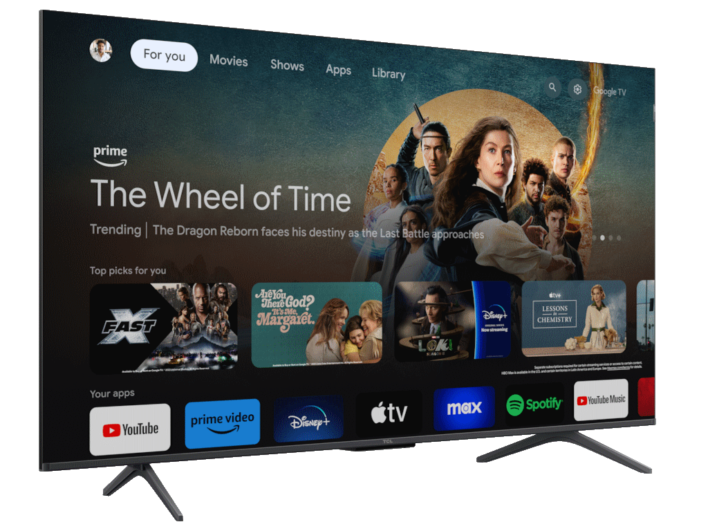 TCL 50C655 QLED TV 50" ultra HD, Google TV smart, AiPQ Pro Processor, T-screen Pro