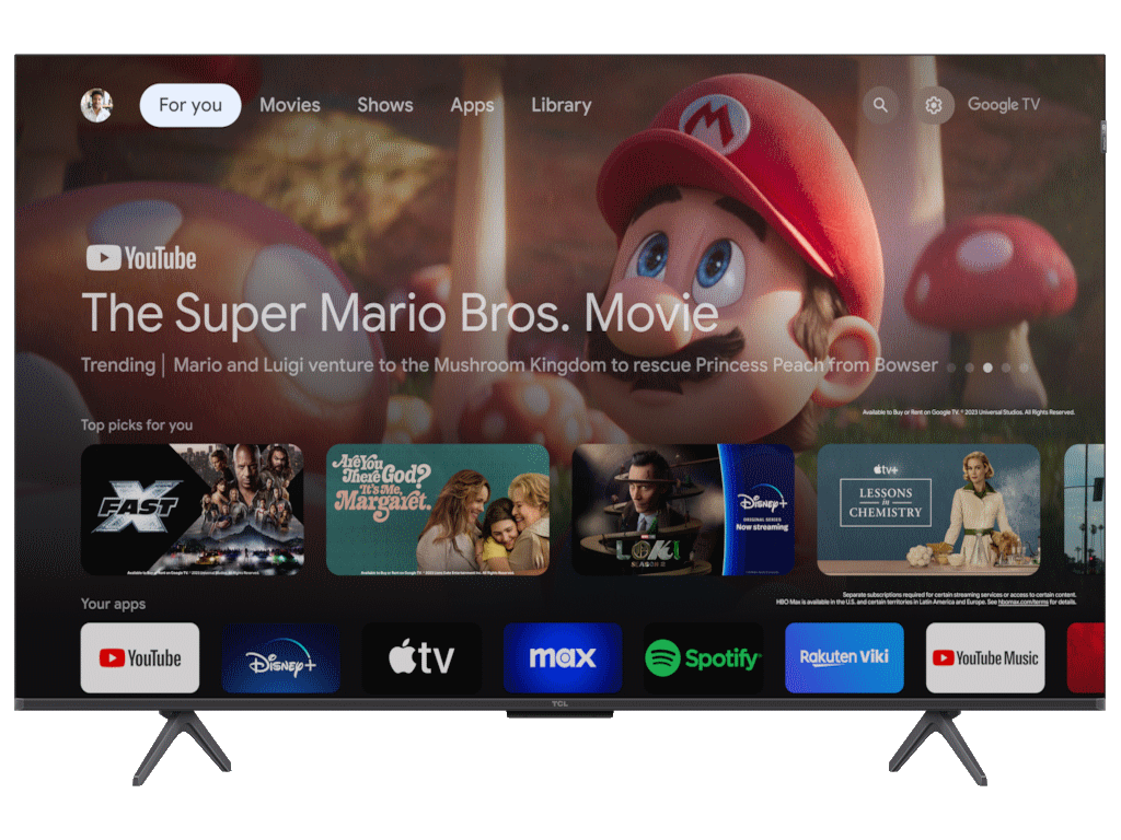 TCL 50C655 QLED TV 50" ultra HD, Google TV smart, AiPQ Pro Processor, T-screen Pro