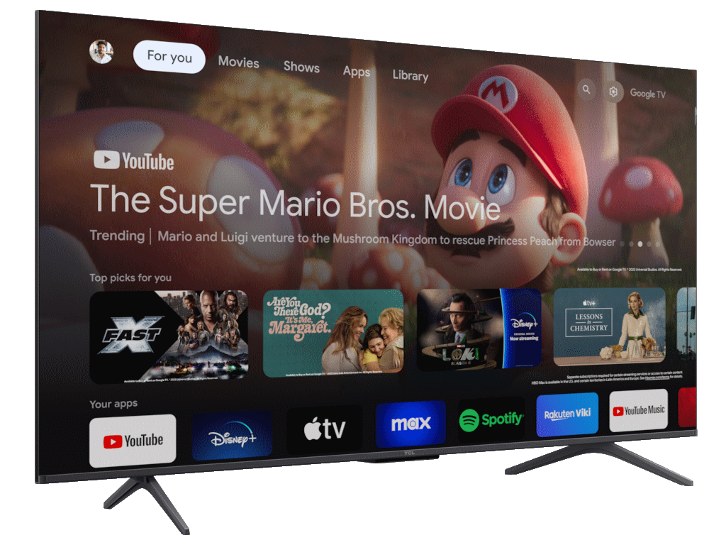 TCL 50C655 QLED TV 50" ultra HD, Google TV smart, AiPQ Pro Processor, T-screen Pro